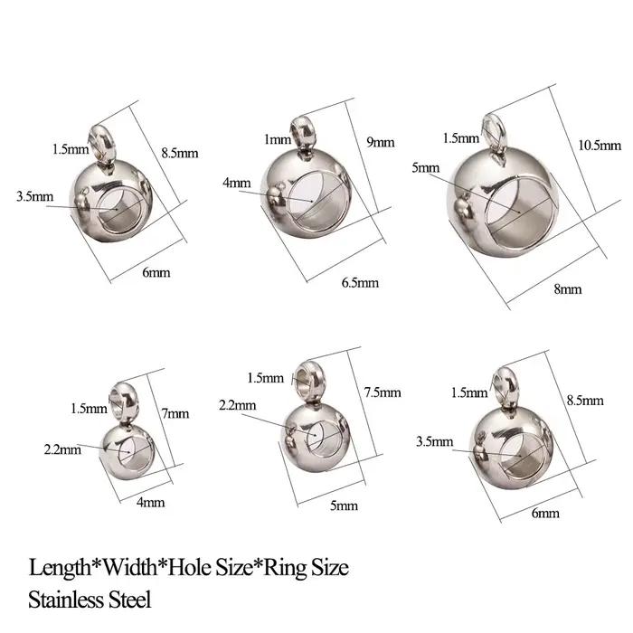 Perles d'espacement en acier inoxydable, pendentif, breloques, fermoirs, perles de bail de document en or pour bijoux à bricoler soi-même, résultats exécutifs, trou de 2-4mm, 10 pièces