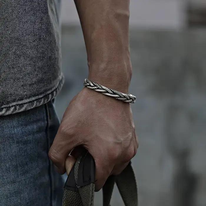 Bracelet rétro en corde torsadée pour hommes