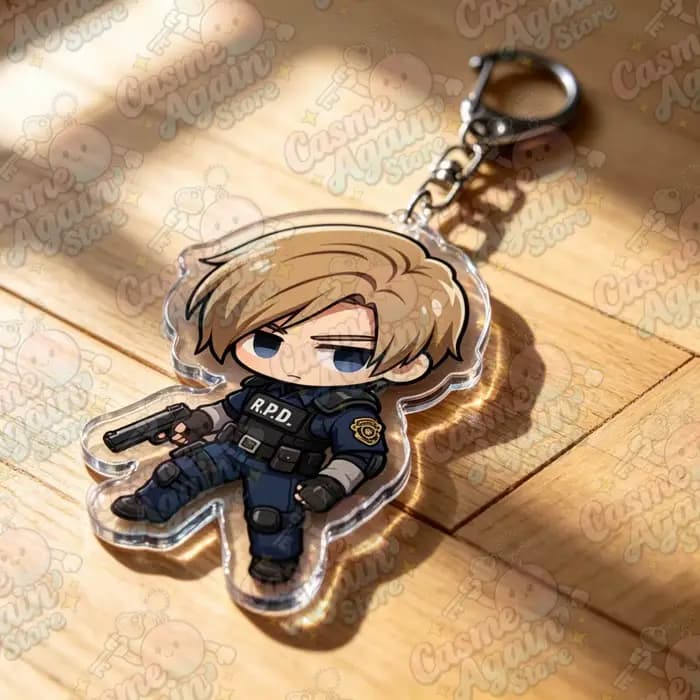 Porte-clés en acrylique de dessin animé Leon S. Kennedy pour accessoires