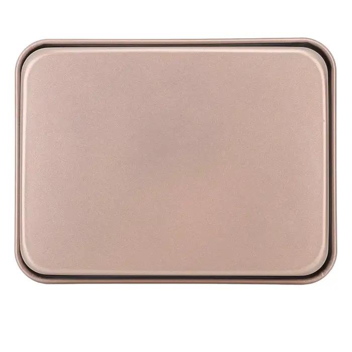 Plaque de cuisson rectangulaire en acier au carbone, plaque de four antiarina, plaque multifonctionnelle portable pour petits gâteaux