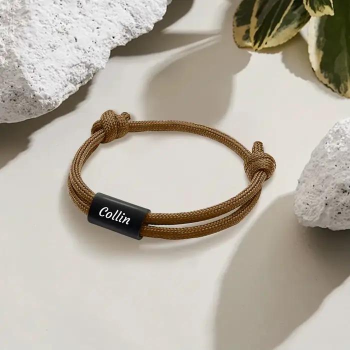 Bracelet personnalisé pour homme, bracelets gravés avec le nom, bracelet à perles pour petit ami, bracelet pour partenaire, cadeau pour la fête des pères