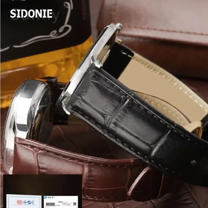 Bracelet de montre en cuir de vachette véritable pour homme et femme, bracelet de montre pour mol Tissot Longines SeATM DW 14 15 16 17 18 19 20 21 22 24mm