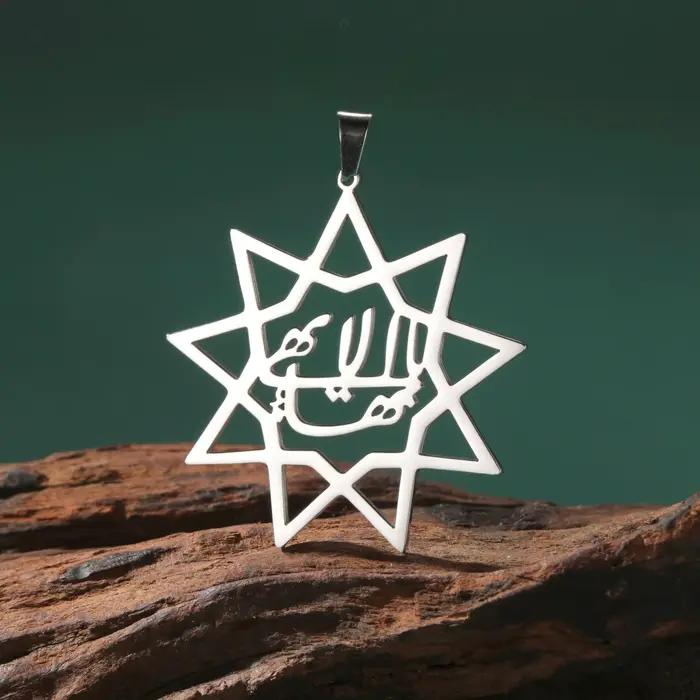 Jeshayuan calligraphie persane Farsi Parsi pendentif femmes neuf points Bahai bahaisme étoile breloques en acier inoxydable bijoux cadeau