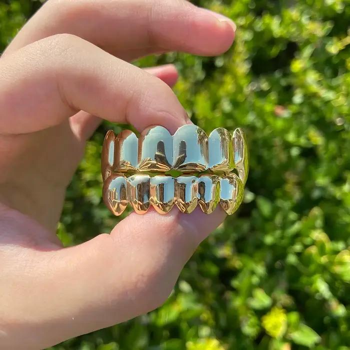 RACHELZ or argent couleur crocs dents Grillz Hip Hop bouchons de dents décor mode grilles dentaires pour hommes femmes bijoux accessoires