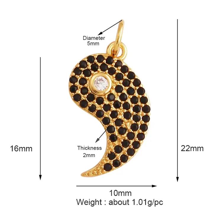Vente en gros - Sélection personnalisée - Pendentif breloque plaqué or 18 carats Soleil Lune Étoile, fournitures de fabrication de bijoux en zircone cubique