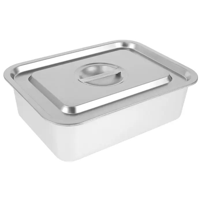 Plateau en acier inoxydable avec couvercles, plateau de four rectangulaire, marmite de cuisson, buffet, réchauds, récipient profond pour aliments, poêle d'hôtel