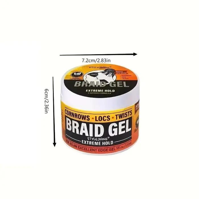 Gel de tresse à tenue extrême - Cire coiffante pour mèches, locs, torsions et tresses à la mode