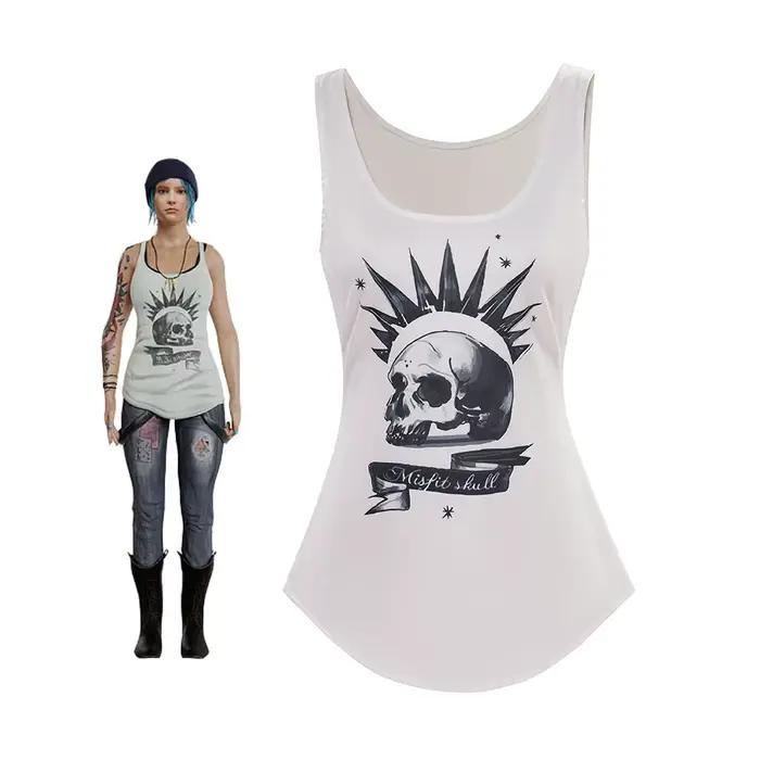 Jeu la vie est étrange Chloé prix Cosplay Costume Chloé prix blanc sans manches gilet hauts femme Halloween carnaval déguisement Costume