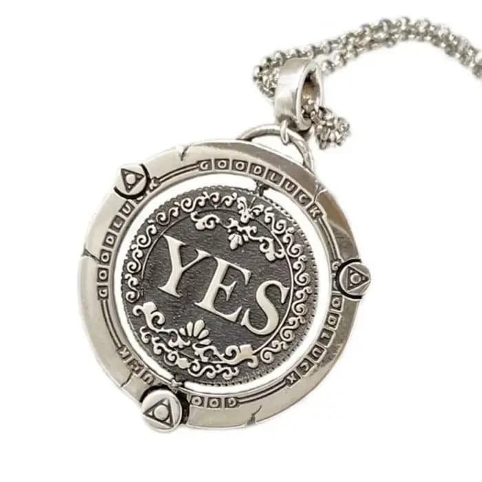 LXAF – collier avec pendentif en forme pièce monnaie rotative