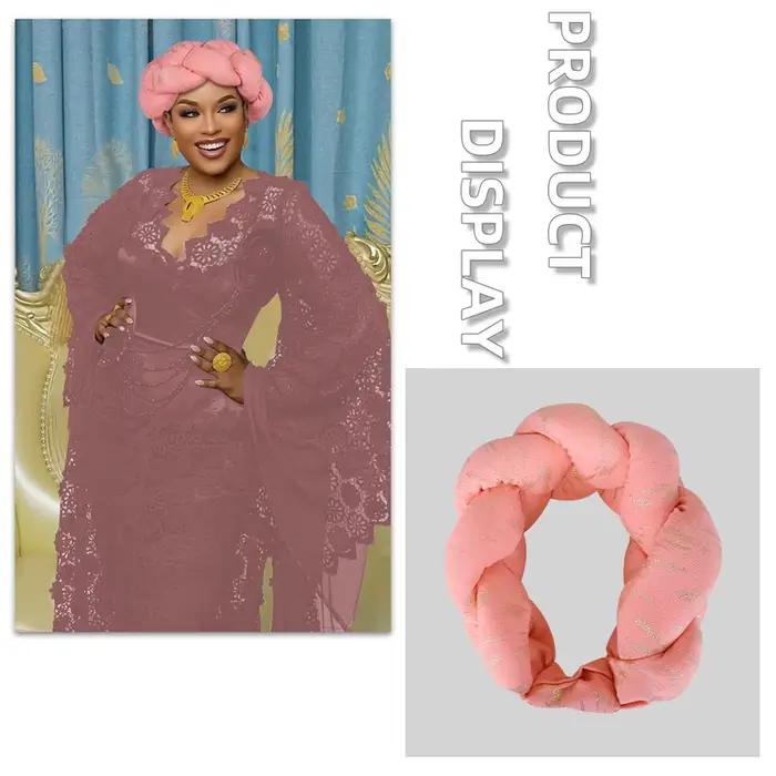 Bandeau tressé Super grand exagéré pour femmes, bandeau de cheveux, bandeau de fête, Turban brillant, couvre-chef, accessoires pour cheveux africains