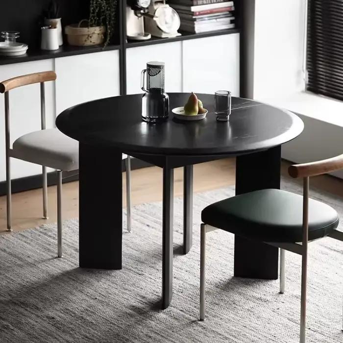 Table à manger ronde moderne pour restaurant, salon, salle à manger, style nordique, en bois, pliable, haute, meubles de maison