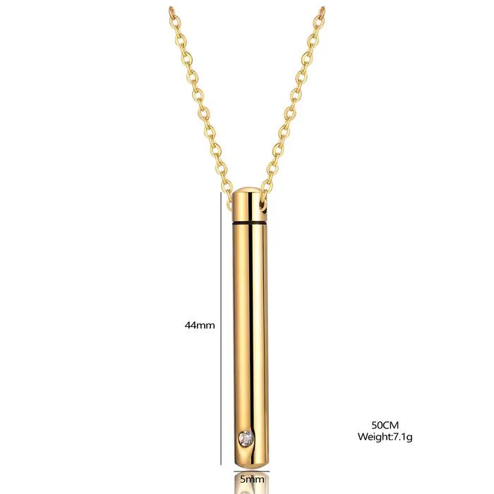 Collier d'urne pour cendres, collier de crémation personnalisé en acier inoxydable, cylindre avec pendentif commémoratif en cristal, livraison directe