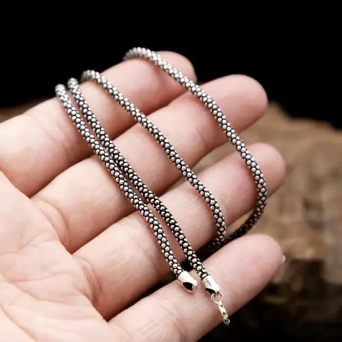 Collier en argent véritable pour hommes et femmes