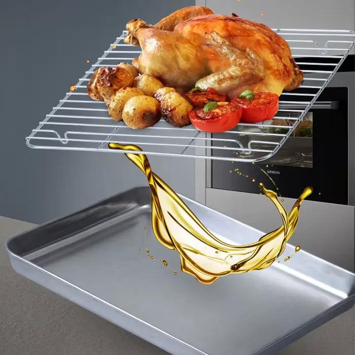Ensemble de cuisson en acier inoxydable, grille de refroidissement T1, cadre de distribution de séchage, barbecue à gâteaux aux fruits, four polyvalent de cuisine