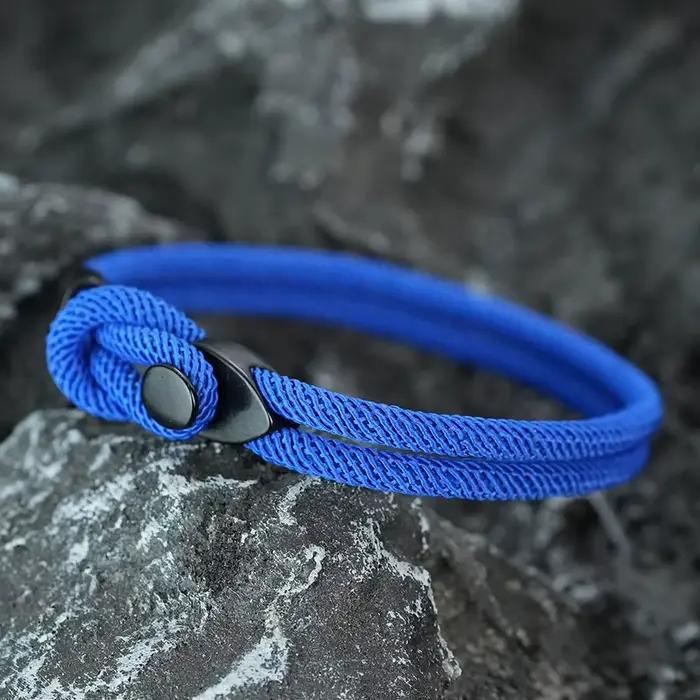 Bracelets en corde simples pour hommes, Design de nœud, Paracorde Durable, fermoir à crochet facile, bijoux de Sport en plein air, cadeau de fête des pères