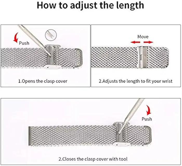 Bracelet de montre en maille d'acier inoxydable, bracelet de remplacement à dégagement rapide 12mm 14mm 16mm 18mm 20mm 22mm pour hommes et femmes