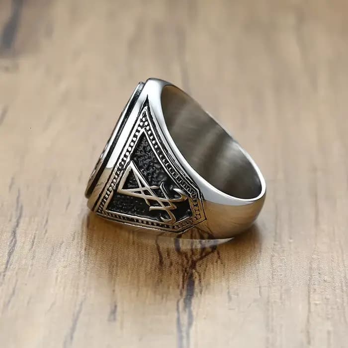Bague chevalière Vintage couleur argent