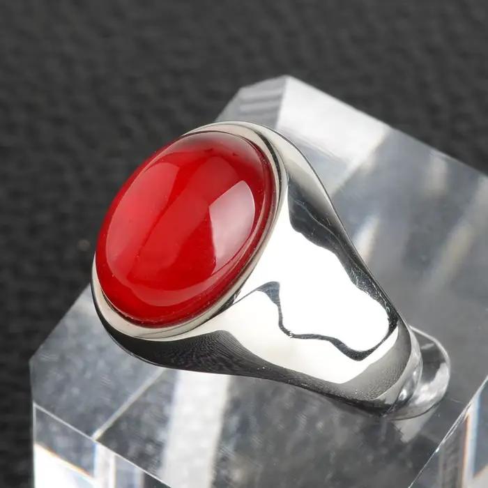 Bague en acier inoxydable avec pierre d'opale pour hommes et femmes, matiques vintage rétro, vente en gros d'usine, nouveau, 2022