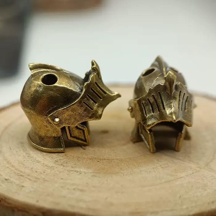 Perle de couteau en laiton pour casque de chevalier, accessoires de paracorde bricolage, lanière tissée, pendentif, bijoux punk, bracelets de survie, breloques d'extérieur, EDC
