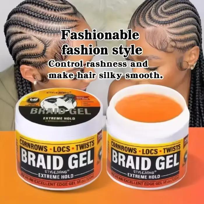 Gel de tresse à tenue extrême - Cire coiffante pour mèches, locs, torsions et tresses à la mode
