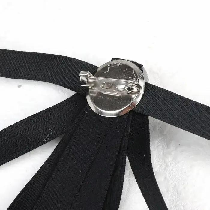 Broches en ruban de perles pour nœud papillon, Vintage, col pré-attaché, noir, bleu, chemise blanche, Clip pour cravate, vêtements pour femmes et filles