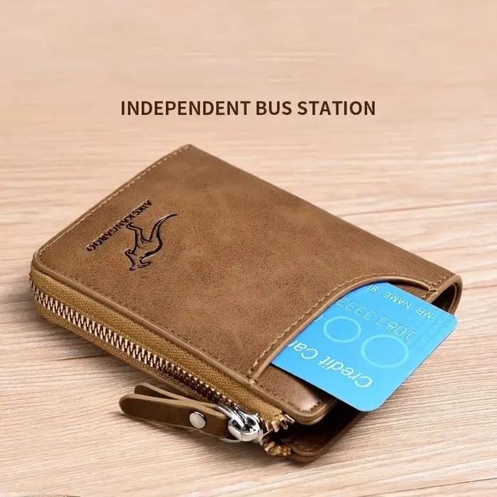 Portefeuille pour hommes en cuir porte-carte de visite fermeture éclair sac à main portefeuilles de luxe pour hommes RFID Protection sacs à main Carteira Masculina luxe