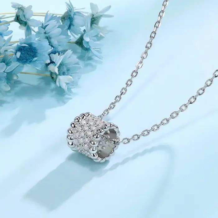 Group collier Moissanite pour femme, argent regardé 925, pierre précieuse JOGemstone D document VVl's, diamant de laboratoire, pendentif vintage, bijoux cadeaux
