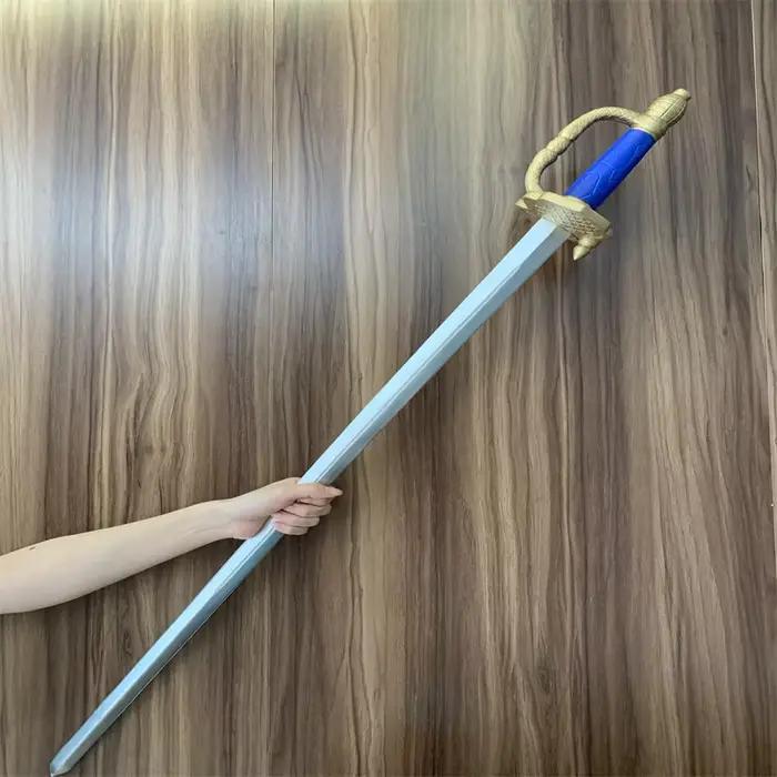 Épée de chevalier occidental médiéval, couteau de Pirate Cosplay, épée de Chevalier bleue, accessoire de protection, armes, jeu de rôle, film Cos modèle PU