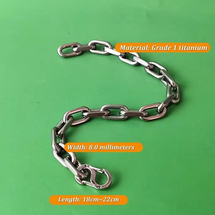 Bracelet chaîne ancre en titane pour hommes | Conception épaisse de 8 mm | Hypoallergénique et léger | Sac cadeau inclus
