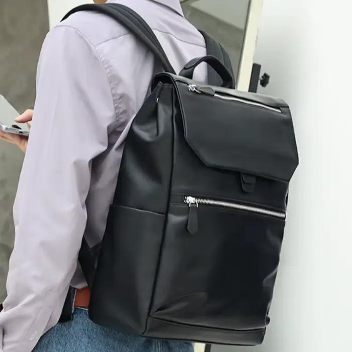 Sac à dos en cuir véritable pour hommes, sac de voyage imperméable de grande capacité, pour les déplacements professionnels, le travail quotidien en plein air