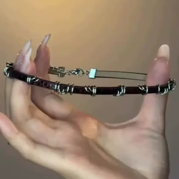 Nouveau collier ras du cou en cuir PU pour femmes hommes Cool Punk gothique Y2K EMO tour de cou Vintage
