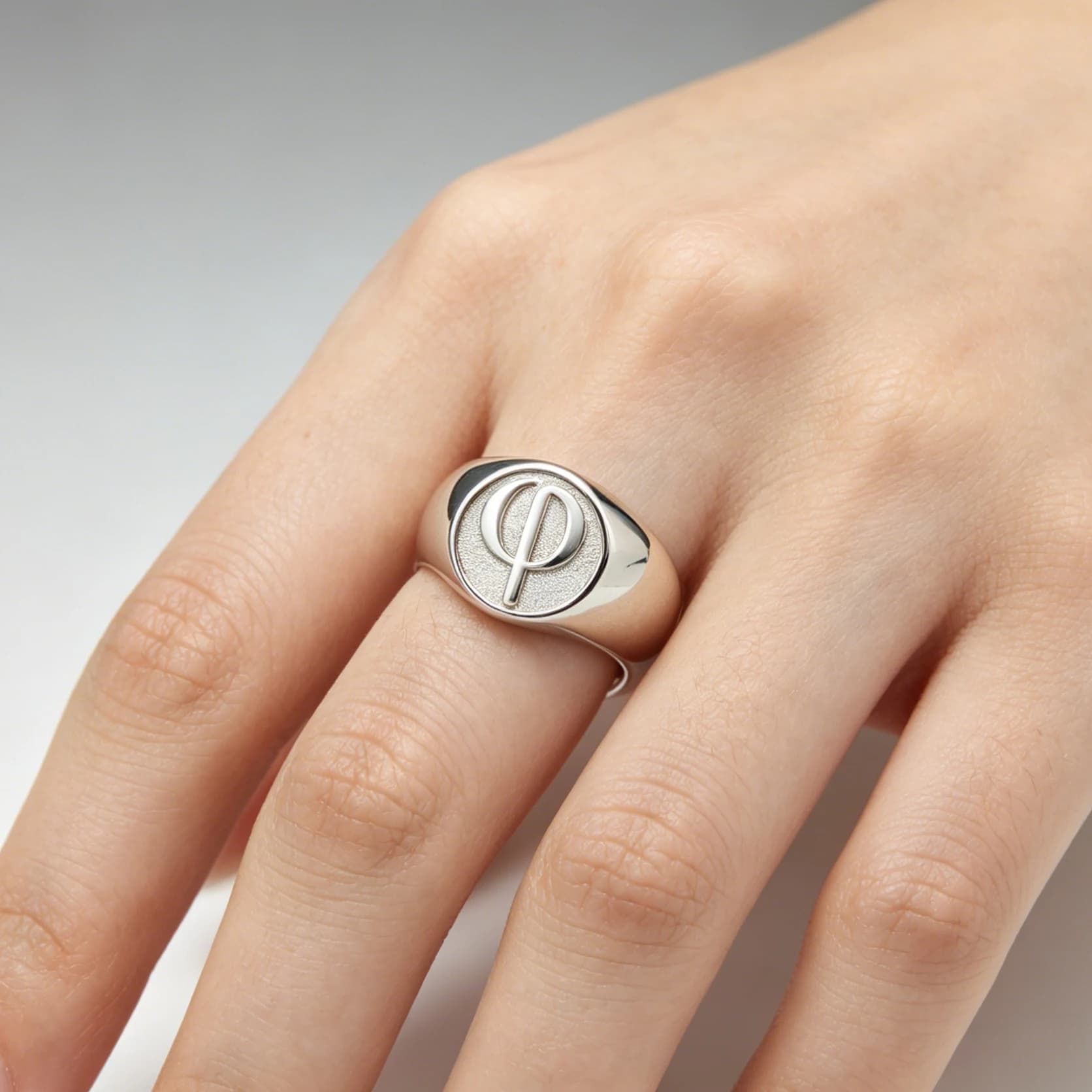 Bague signet personnalisée pour homme de 15 mm, avec logo en lettres capitales, bague tendance pour 