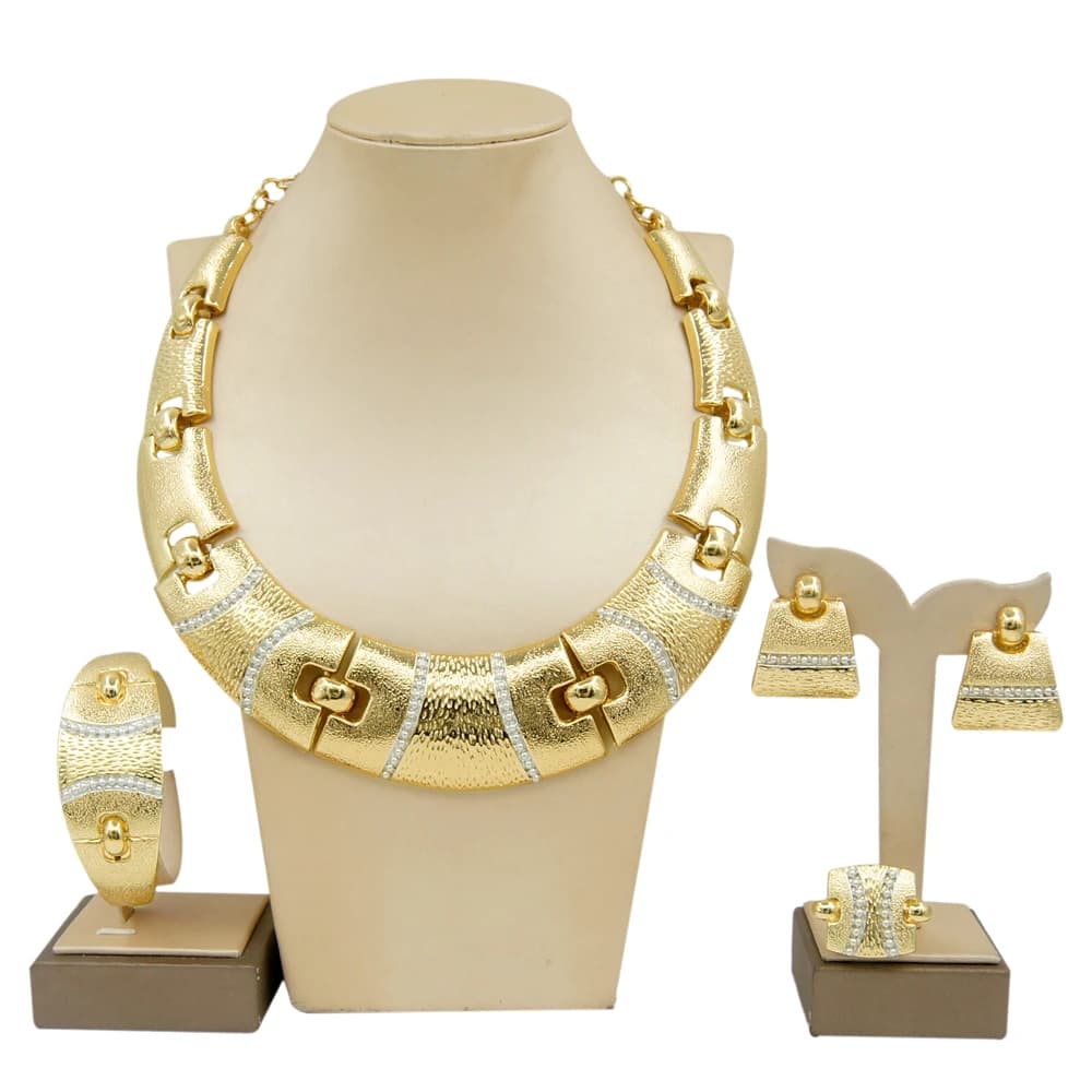 Ensemble de bijoux italiens plaqués or, couleur or de dubaï, collier de haute qualité pour dames, bi