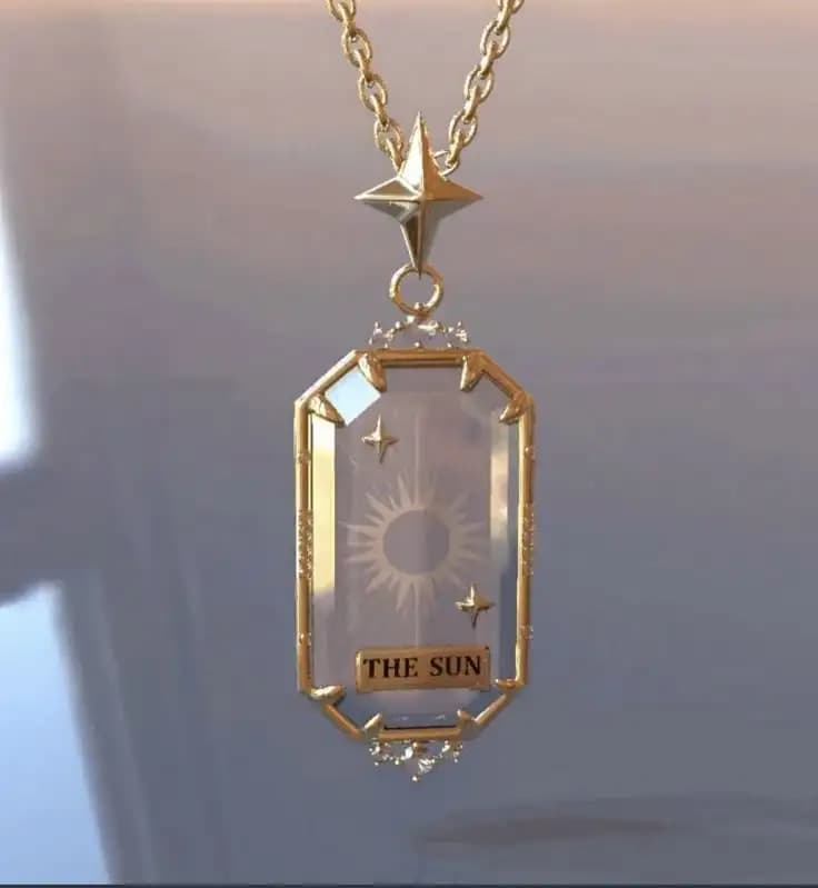 Collier de carte de Tarot d'astrologie pour femmes et hommes, carte créative de divination du soleil