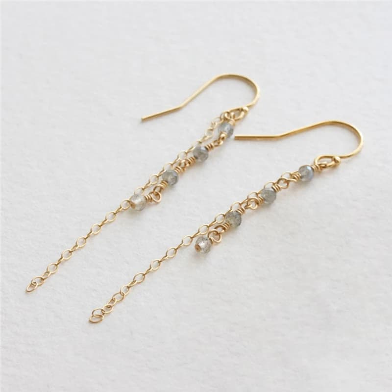Boucles d'oreilles Vintage en pierre de lune naturelle pour femmes, bijoux minimalistes en or 14K/ar