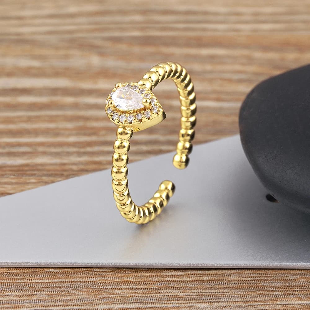 AIBEF – Bracelets et bagues en métal à perles pour femmes et filles, nouveaux bracelets en laiton co