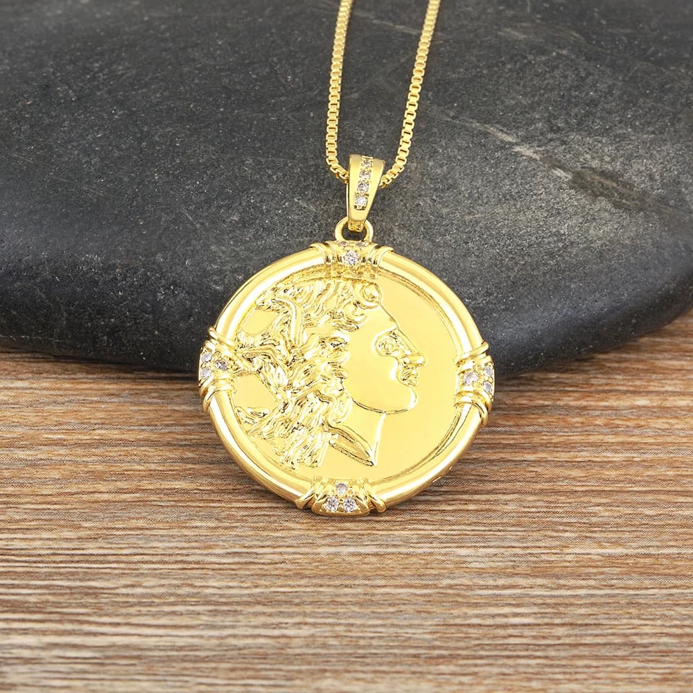 AIBEF-Pendentif Rond en Cuivre pour Homme et Femme, Bijoux Romantiques, Accessoires Vintage, Cadeau 