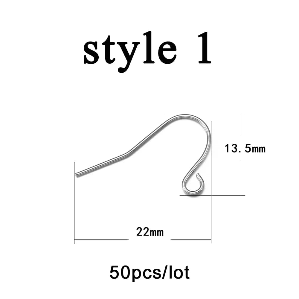 10/20/50pcs bijoux en acier inoxydable boucles d'oreilles françaises crochets résultats non allergiq
