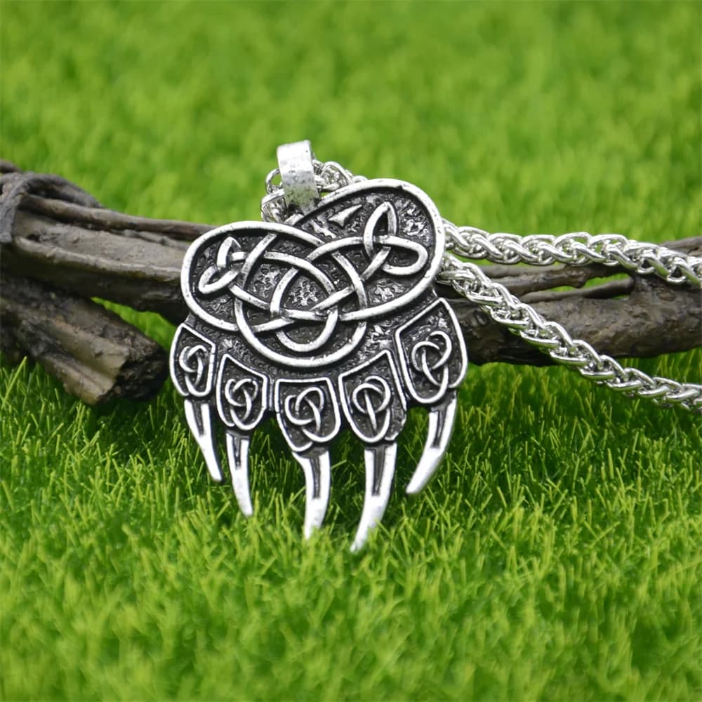 Collier homme pendentif patte d'ours Talisman amulette Veles dieu slave ancien