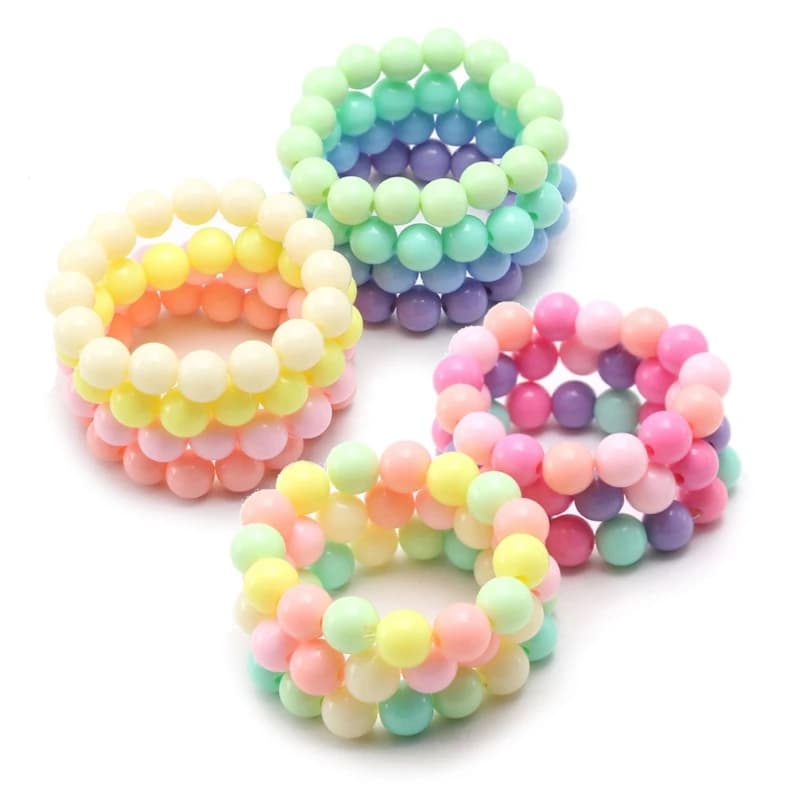 Ensemble de Bracelets à breloques pour enfants, 10 pièces/ensemble, Mini perles colorées, élastiques
