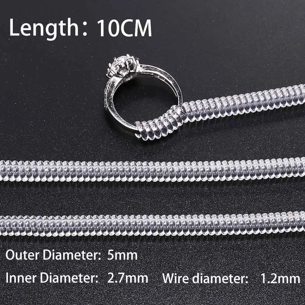Outils d'anneau à base de spirale transparente, bobine à ressort, ajusteur de taille de bague, tende
