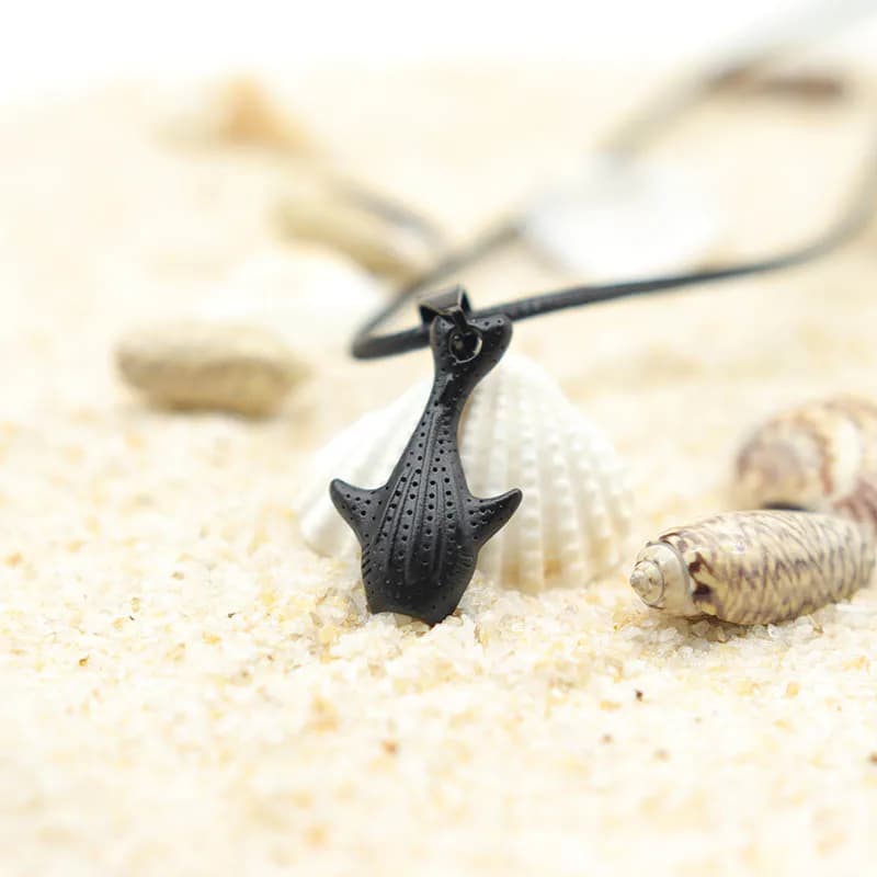 Noter – joli pendentif baleine requin pour hommes et femmes, ras du cou, breloque 60cm, cordon en cu