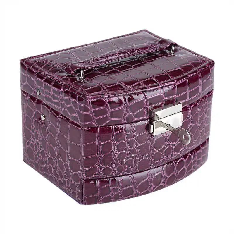 Boîte à bijoux en cuir PU à 3 couches, Portable, emballage, organisateur de maquillage, boîtes de ra