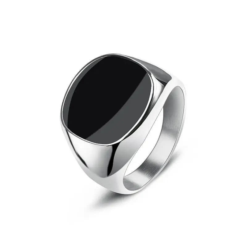 Bague Plate Noire en Acier Inoxydable pour Homme, Style de Luxe, Brcorporelle, Punk Rock, oral alièr