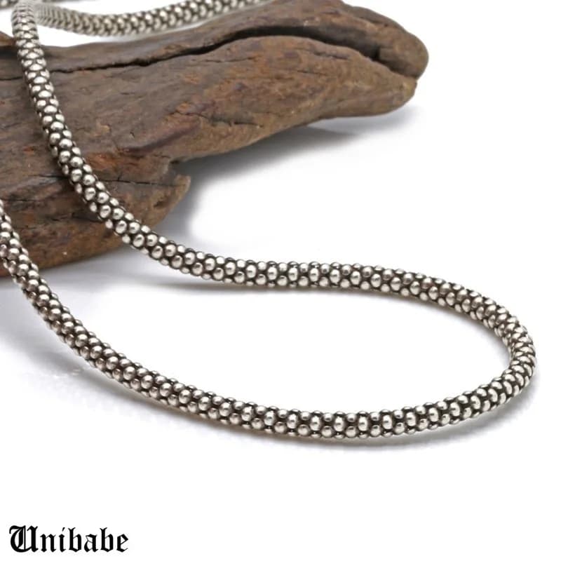 Collier en argent véritable pour hommes et femmes, collier en forme de maïs thaïlandais, en argent S