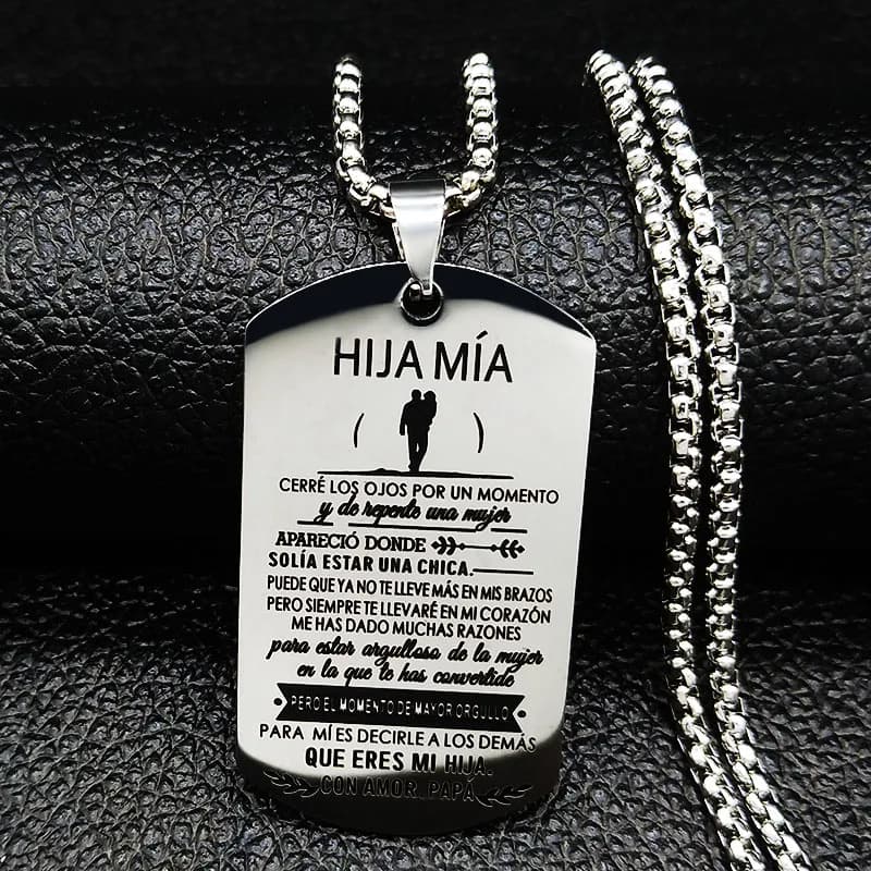 HIJA MIA – colliers et pendentifs en acier inoxydable pour femmes, bijoux pour mi hija, cadeaux de f