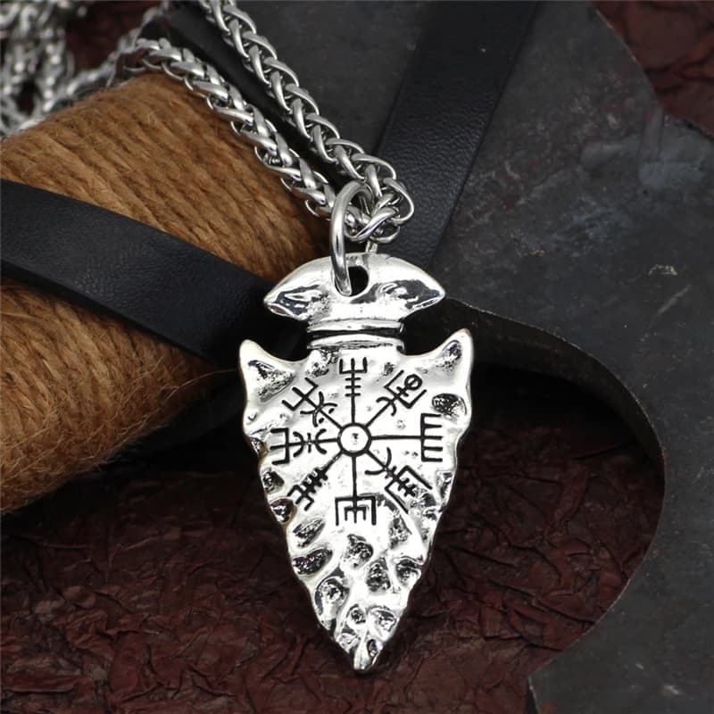 Boussole Logo Viking collier hommes femmes accessoires breloques pendentifs panneau succès argent bo