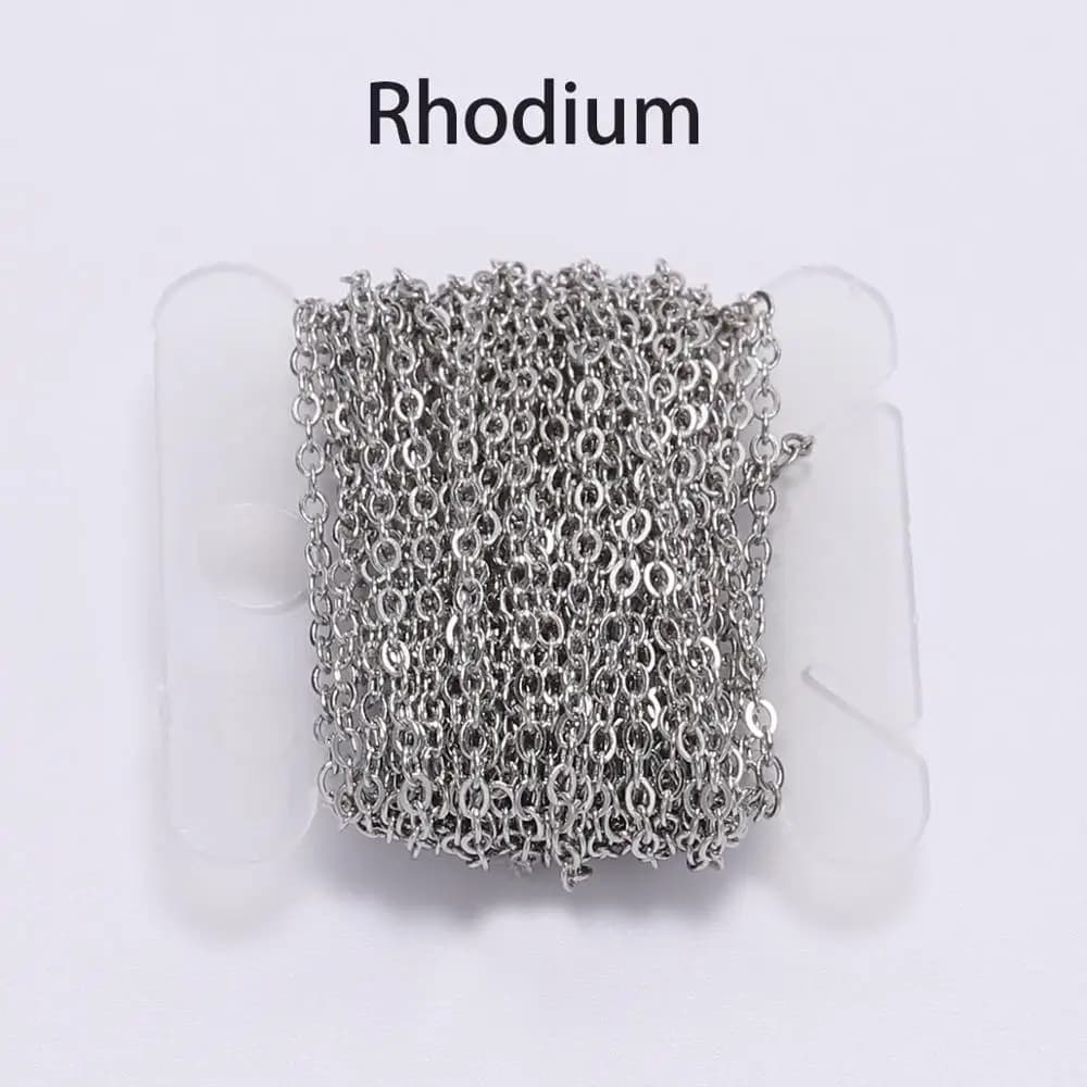 Chaîne de collier à maillons ovales en cuivre, 5M 1.5-2.5mm, chaîne plaquée or pour la fabrication d