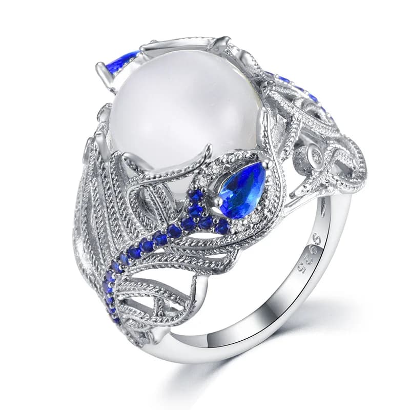 Bague opale en argent Sterling 925, Design Unique, cadeau de bijoux de charme pour femme