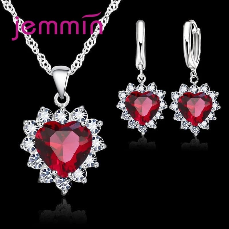 Top vente mariage fiançailles anniversaire cadeau bijoux ensembles solide 925 en argent Sterling coe